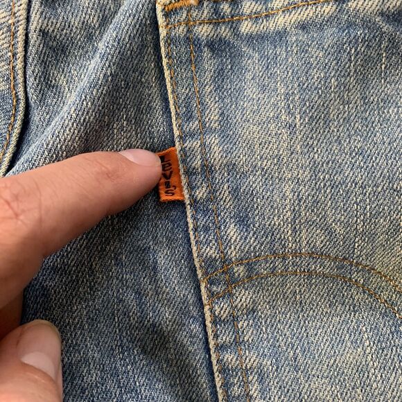 Vintage Levi’s Women’s Jean Denim Shorts Orange Tab High Rise Size 31 - Picture 5 of 16